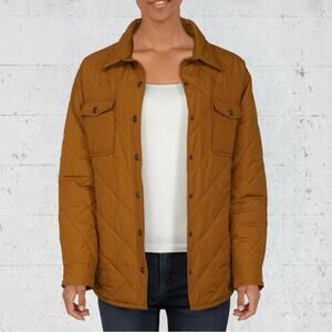 NWT Natural Reflections Women’s Quilted Barn Shirt Jacket Brown Snap Front 1X